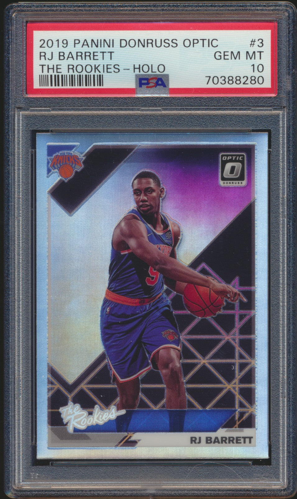 2019-20 Donruss Optic HOLO RJ Barrett The Rookies PSA 10