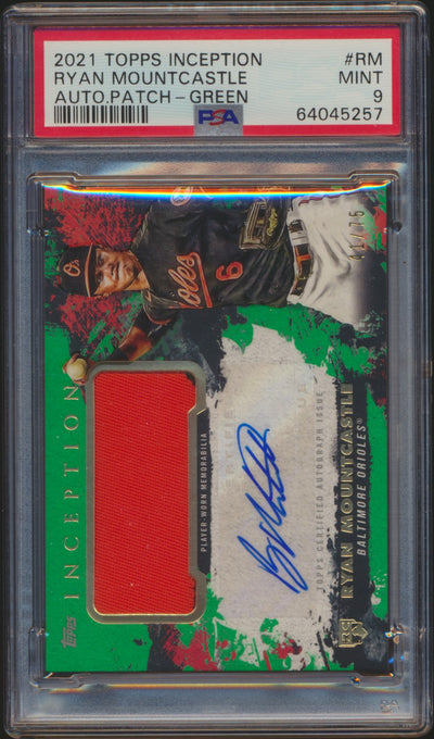 2021 Topps Inception RPA Green /75 Ryan Mountcastle PSA 9