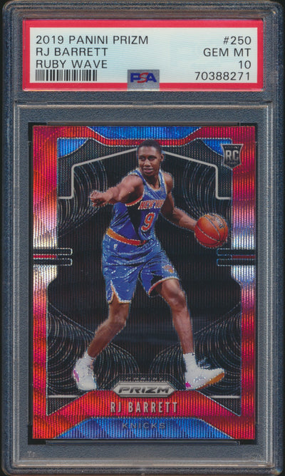 2019-20 Prizm RUBY WAVE RJ Barrett RC PSA 10