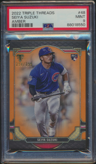 2022 Topps Triple Threads Seiya Suzuki Amber /199 PSA 9