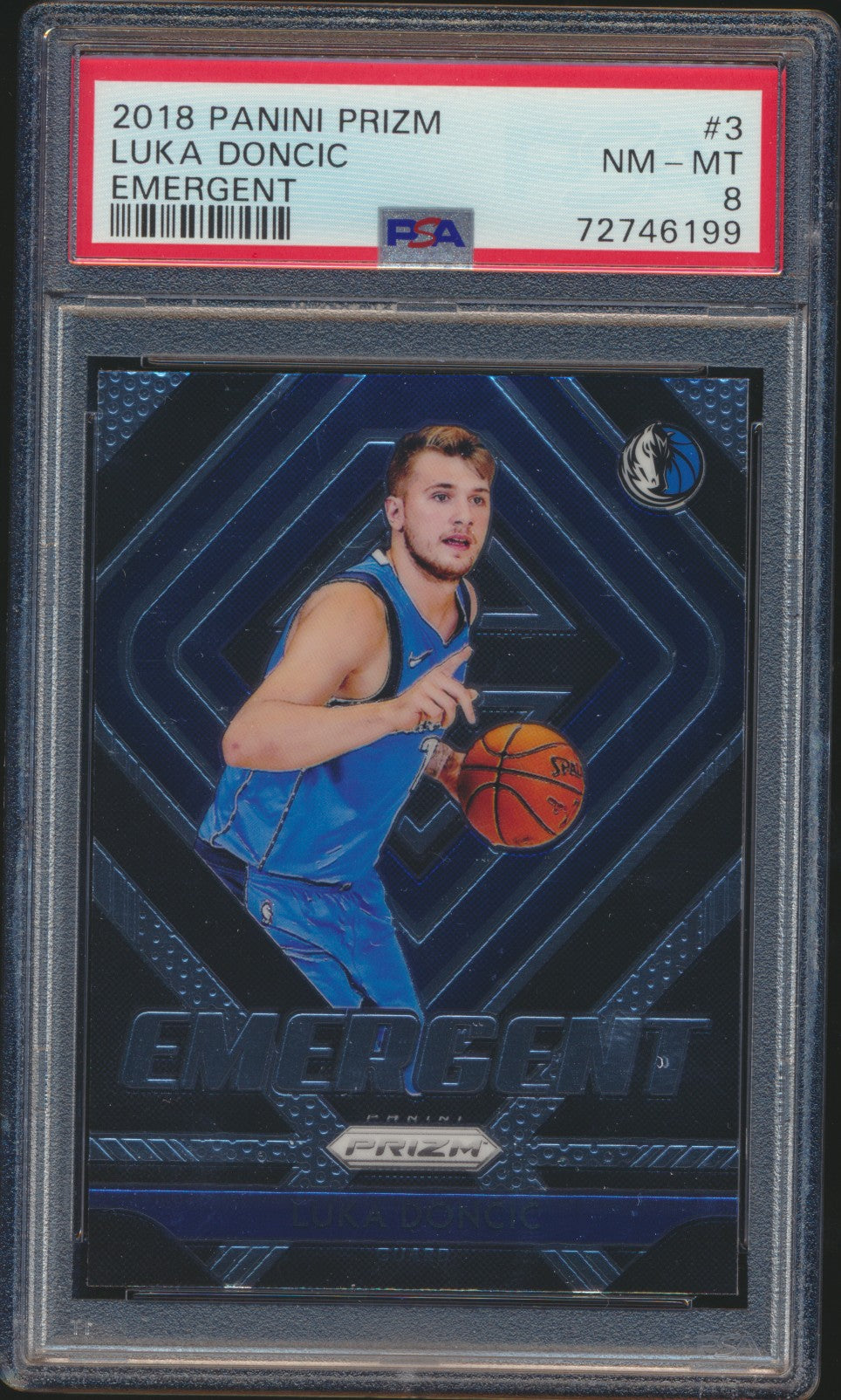 2018-19 Prizm Luka Doncic Emergent RC PSA 8