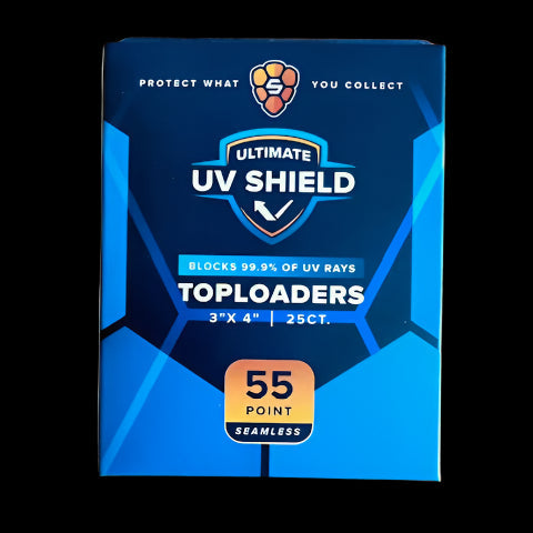 3"x4" Toploader 55PT PREMIUM - UV Shield BLUE TINT Seamless Frame