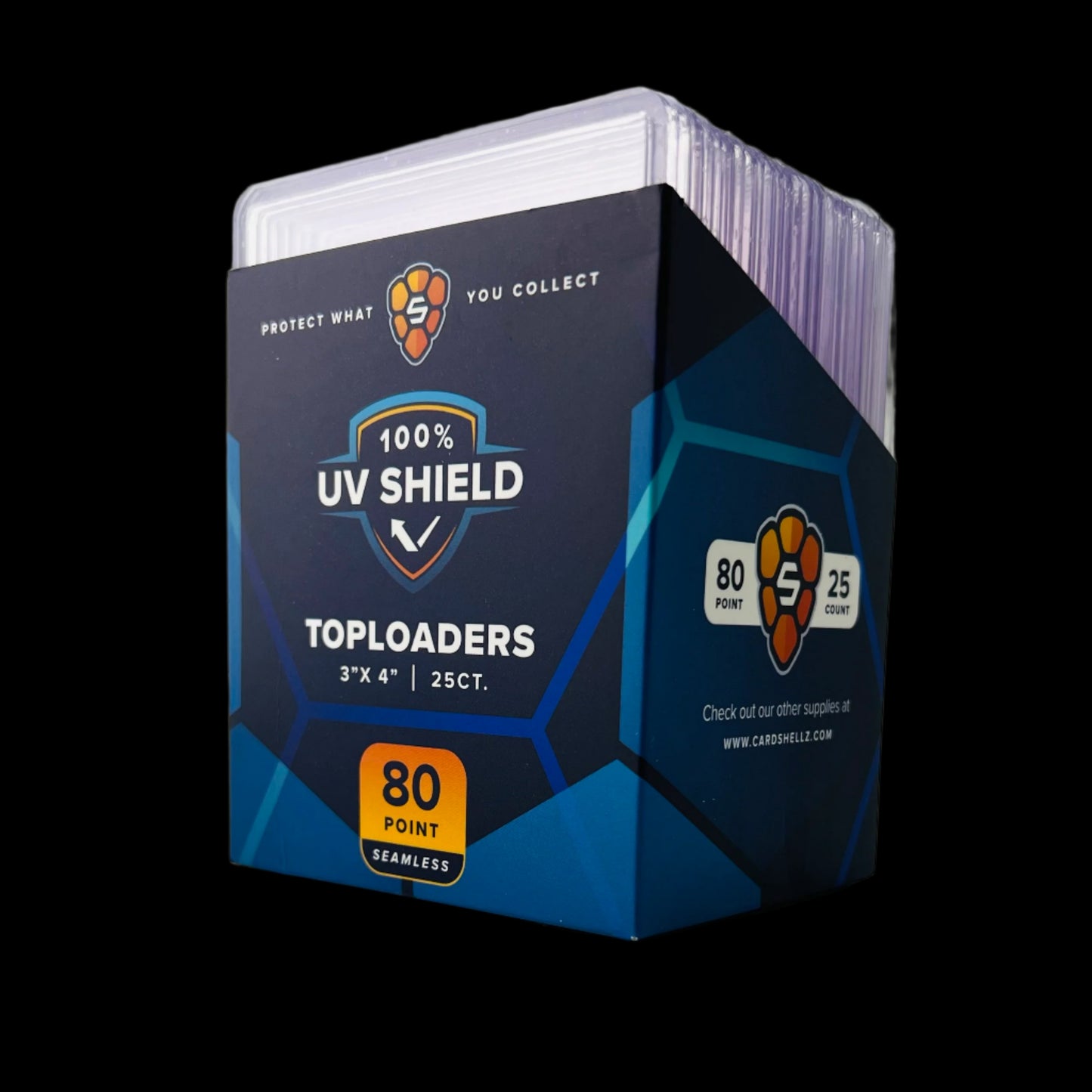 3"x4" Toploader 80PT STANDARD - UV Shield Seamless Frame Blue Hint