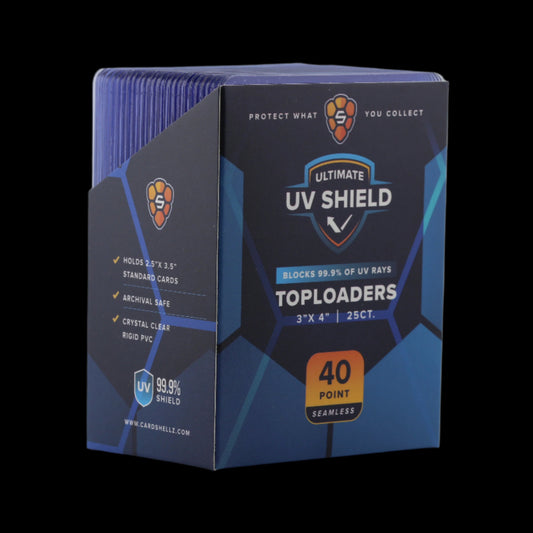 3"x4" Toploader 40PT PREMIUM - UV Shield BLUE TINT Seamless Frame