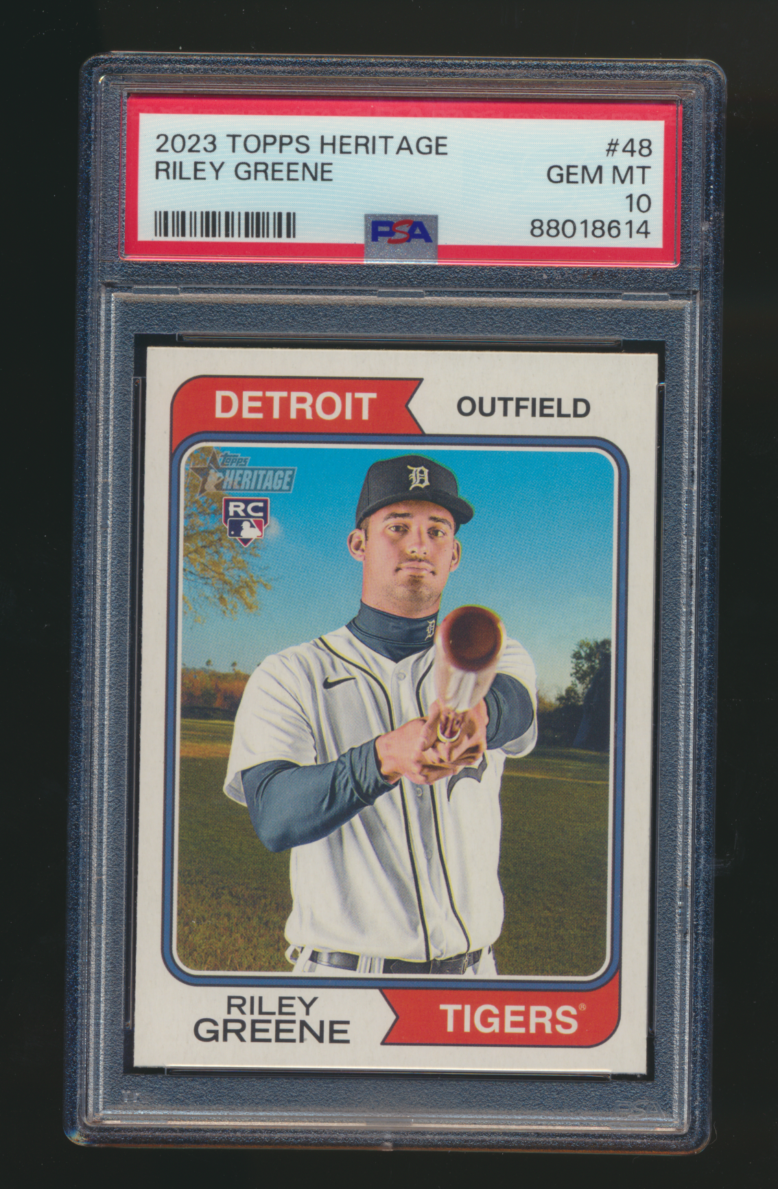 2023 Topps Heritage Riley Greene RC PSA 10