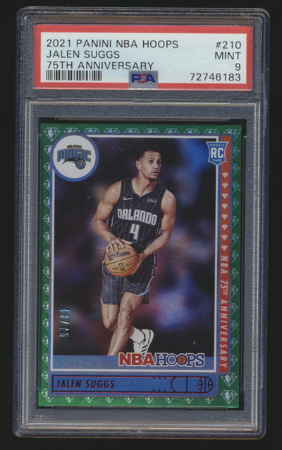 2021-22 NBA Hoops 75th Anniversary /75 Jalen Suggs PSA 9