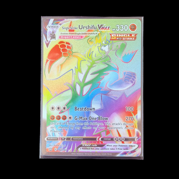 Pokémon trading card with colorful design on a gray background