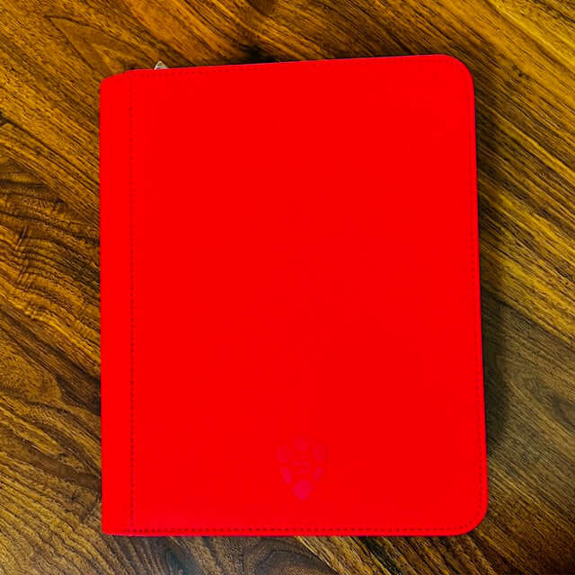 4-Pocket Red Toploader Binder for Trading CardsSecure and showcase your cards in style with our Red Toploader Binder. Features durable, water-resistant covers and fits 112 35pt toploaded cards.$24.99