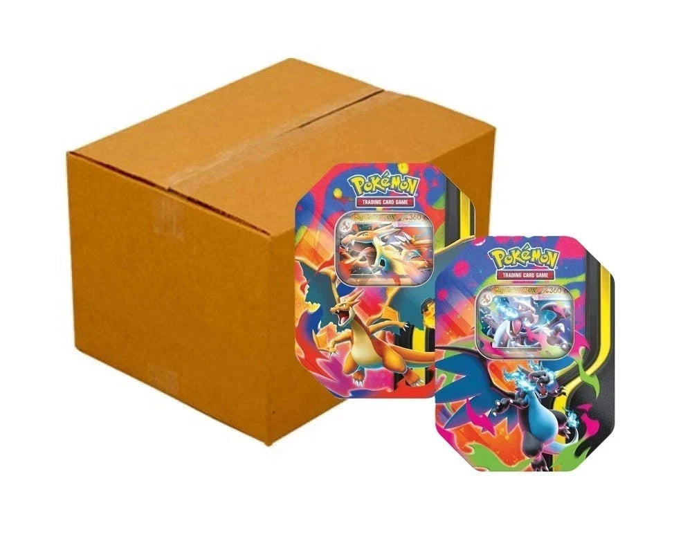 Pokemon TCG Mega Tin Charizard ex Tins Case Of 6 Sealed
