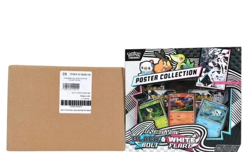 Pokemon Black Bolt And White Flare Unova Poster Collection 6 Box Sealed Case