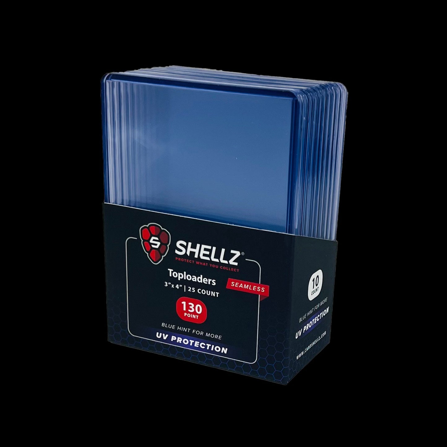 3"x4" Premium Toploader 130PT - Single Frame - UV Blue Hint - Cardshellz