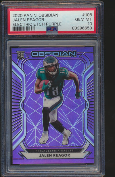 2020 Obsidian Jalen Reagor Electric Etch Purple /16 PSA 10