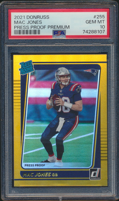 2022 Donruss Press Proof Gold Mac Jones RC PSA 10