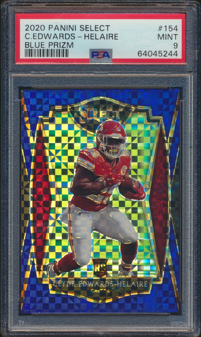 2020 Panini Select Blue Prizm Clyde Edwards-Helaire PSA 9