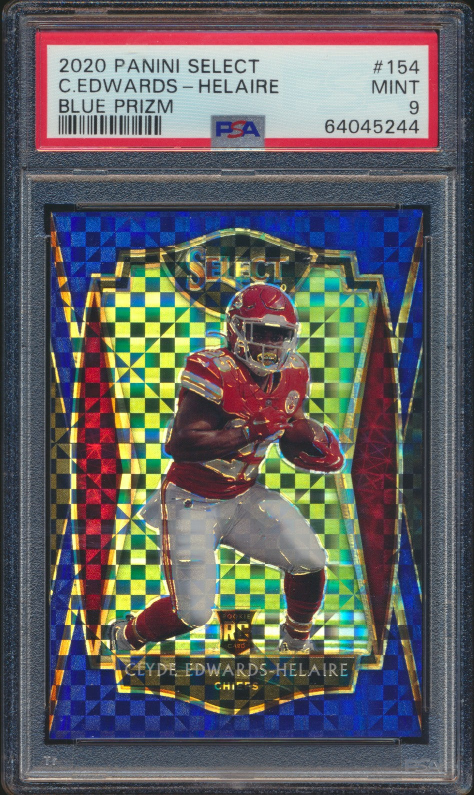 2020 Panini Select Blue Prizm Clyde Edwards-Helaire PSA 9