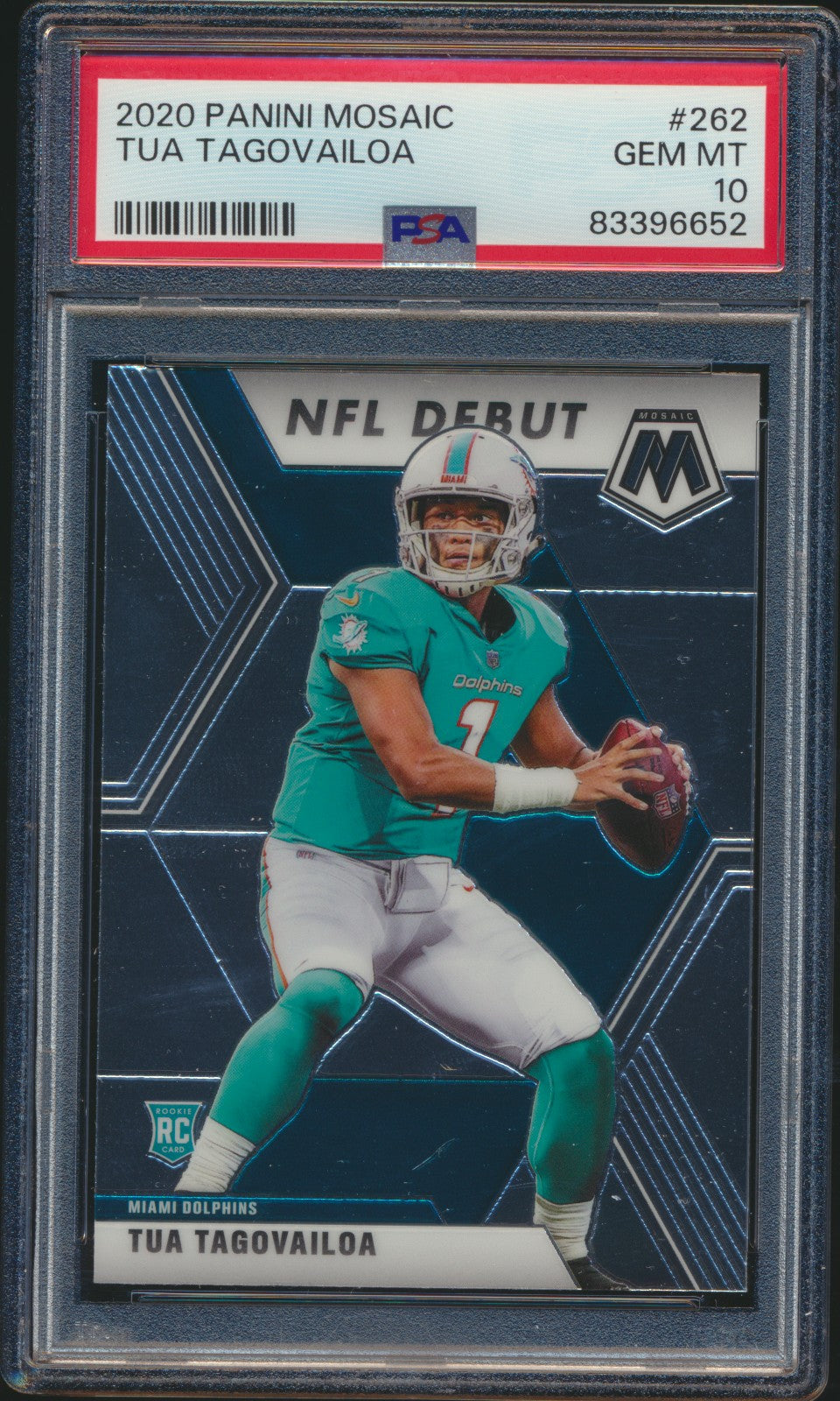2020 Panini Mosaic NFL Debut Tua Tagovailoa RC PSA 10