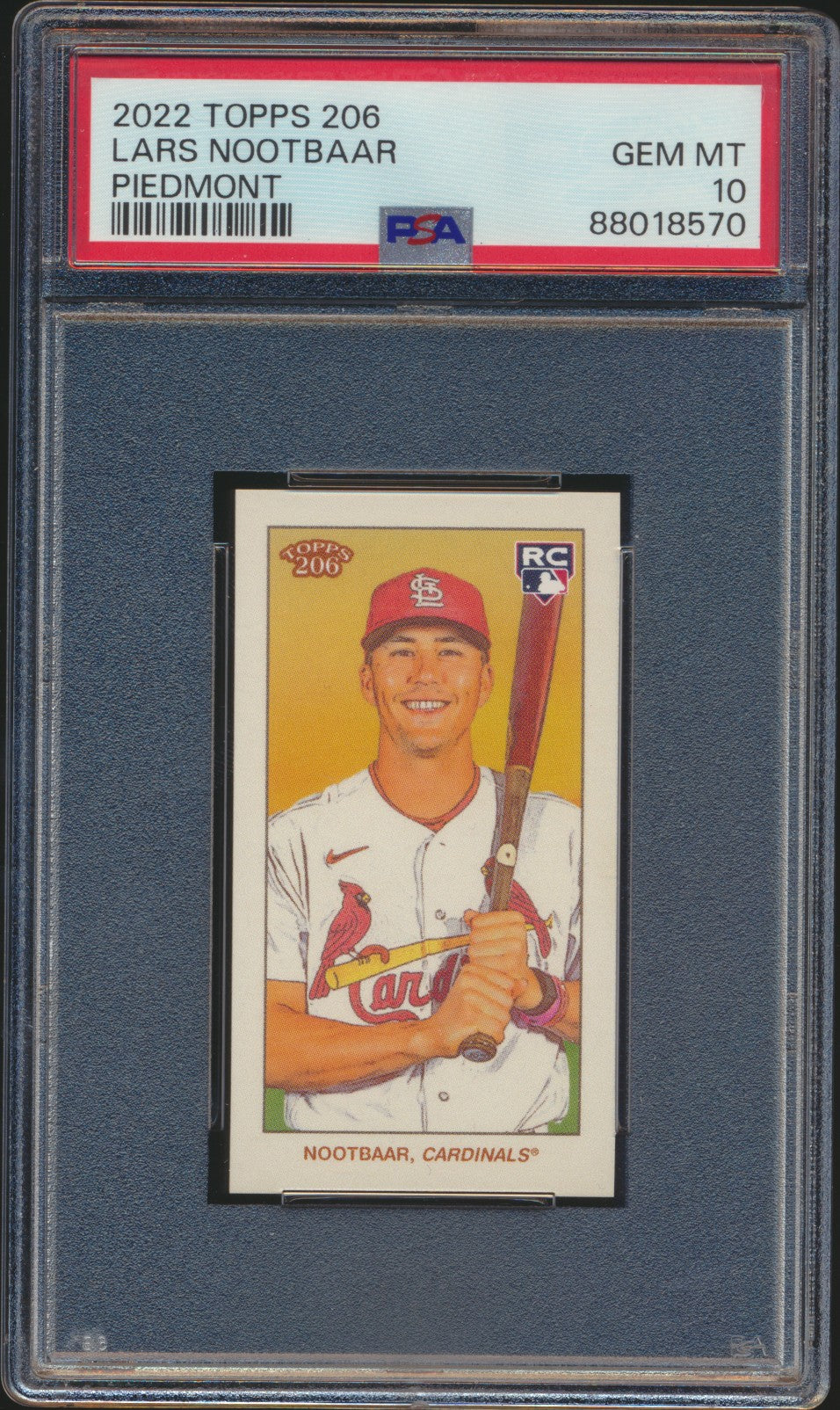 2022 Topps 206 Piedmont Lars Nootbaar RC PSA 10