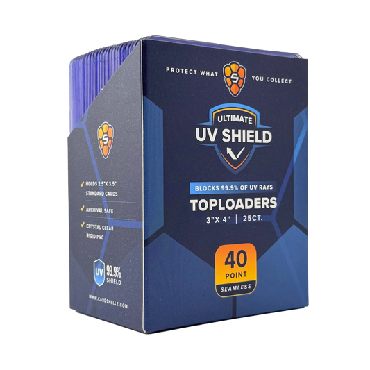 3"x4" Toploader 40PT PREMIUM - UV Shield BLUE TINT Seamless Frame