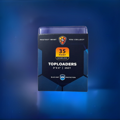 35PT 3x4 Premium Toploader - UV Shield - Blue Hint