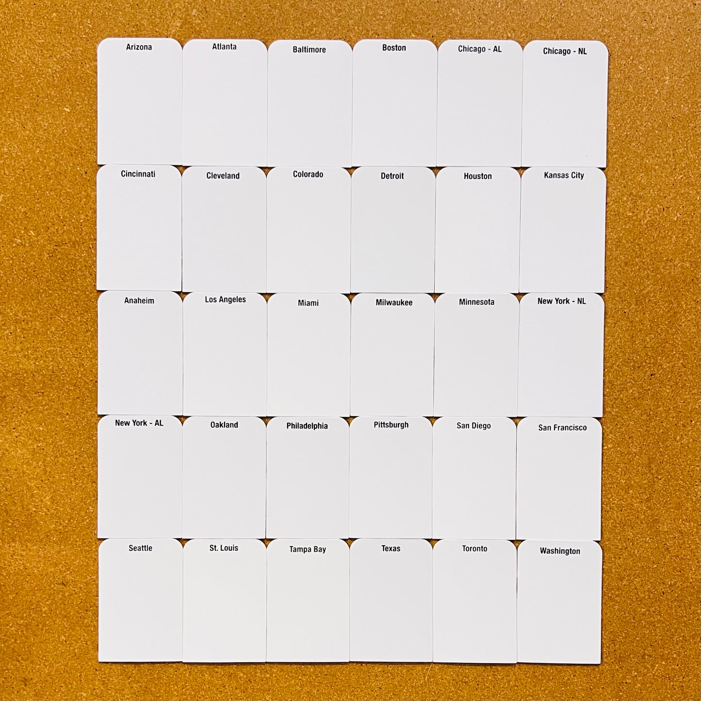 Trading Card Dividers 4.4"x3" - Baseball Cities