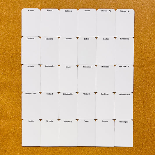 Trading Card Dividers 4.4"x3" - Baseball Cities