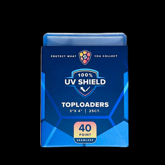 3"x4" Toploader 40PT - UV Shield Standard BLUE HINT Seamless Frame