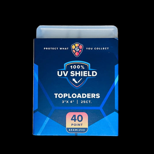 3"x4" Toploader 40PT - UV Shield Standard CLEAR Seamless Frame