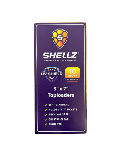 3"x7" Toploader Ticket/Currency - Premium UV Shield - Blue Hint