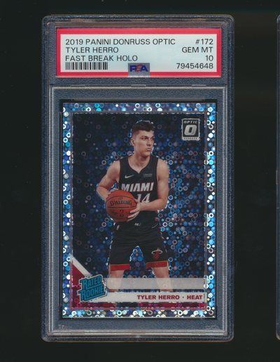 2019-20 Donruss Optic Tyler Herro Fast Break Holo PSA 10