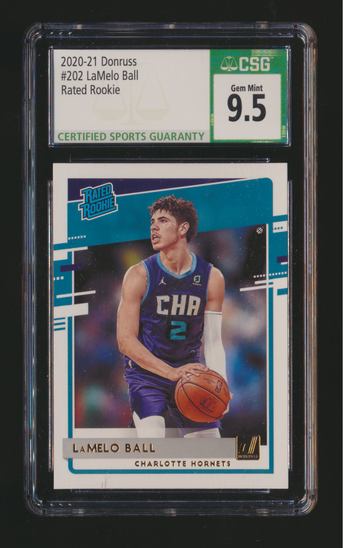 2020-21 Donruss LaMelo Ball Rated Rookie CSG 9.5 Gem Mint