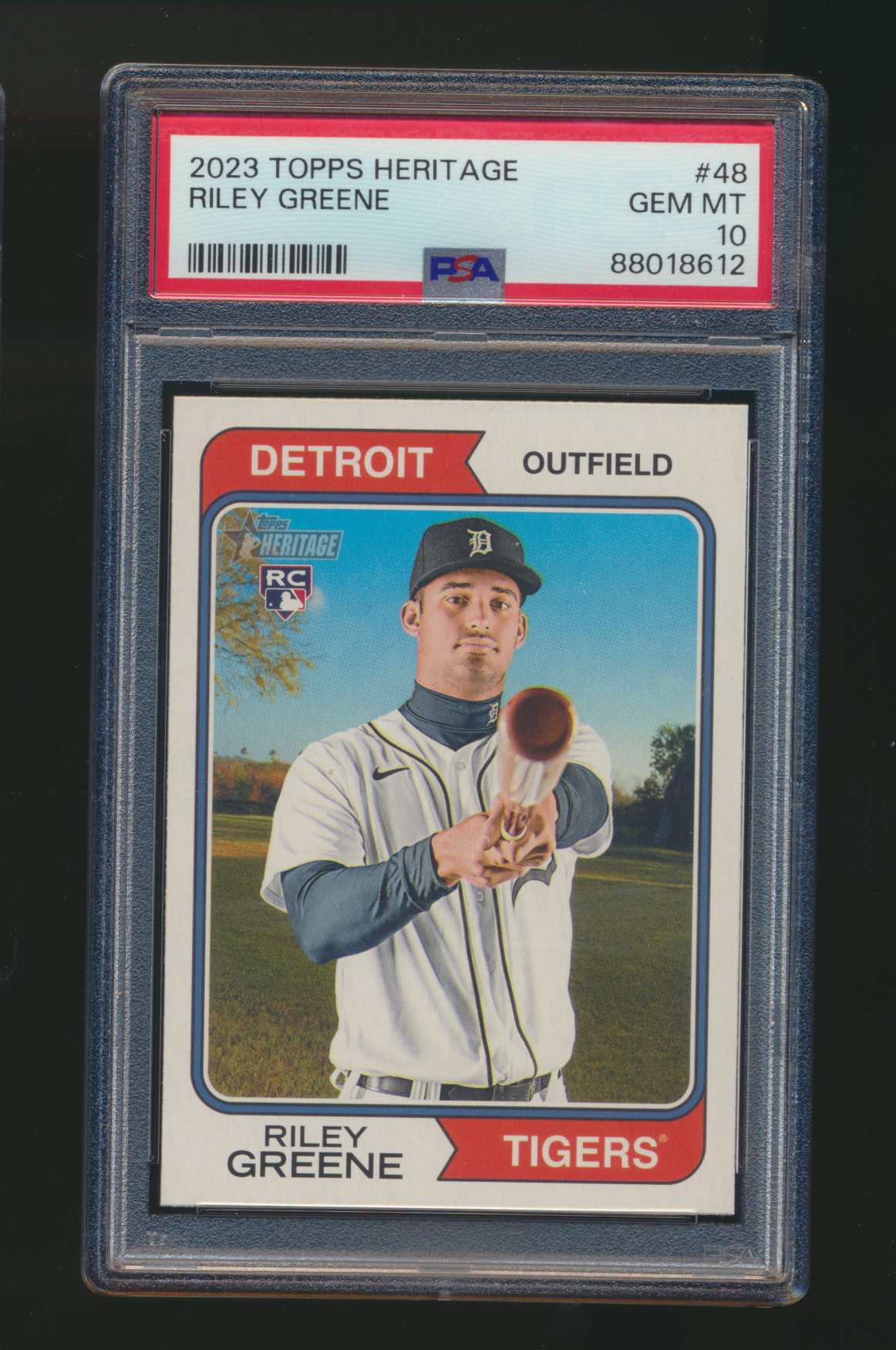 2023 Topps Heritage Riley Greene RC PSA 10