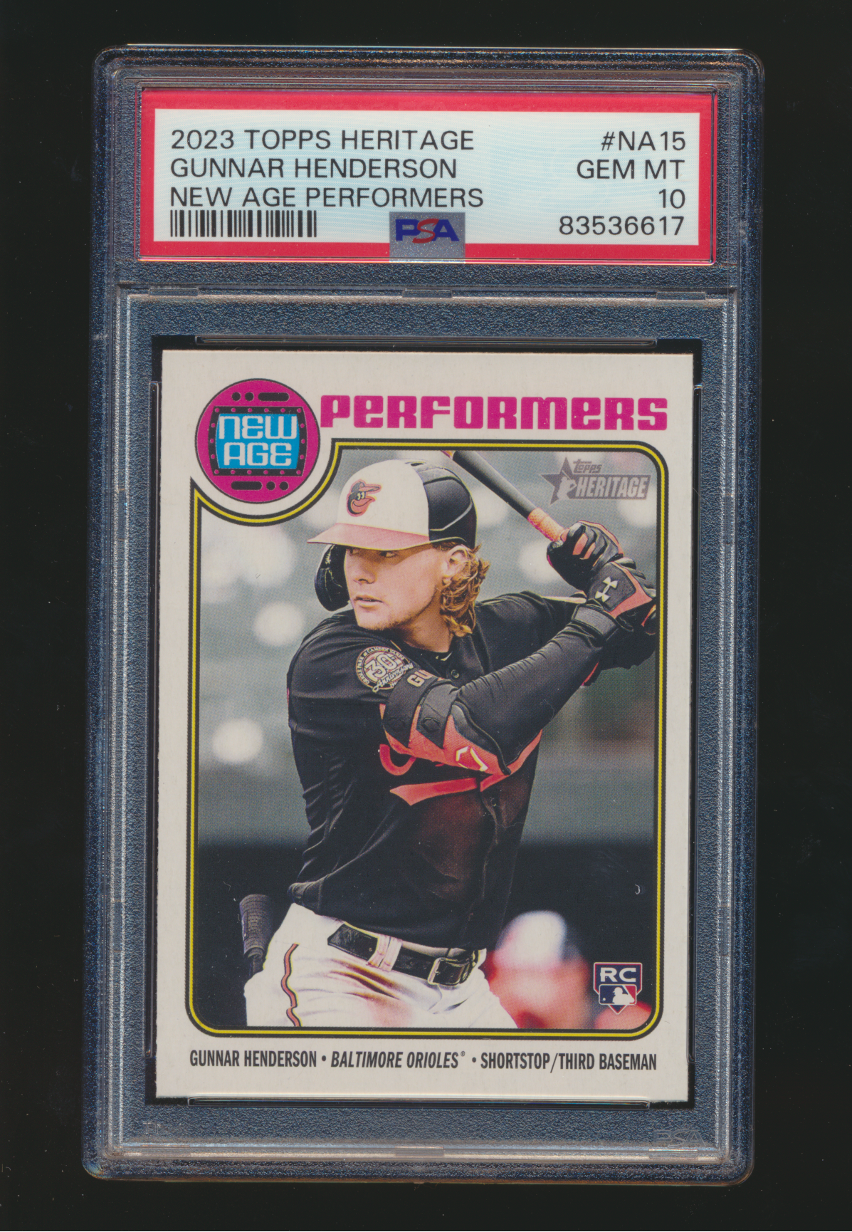 2023 Topps Heritage New Age Gunnar Henderson RC PSA 10