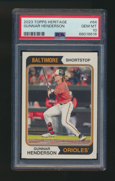 2023 Topps Heritage Gunnar Henderson RC PSA 10
