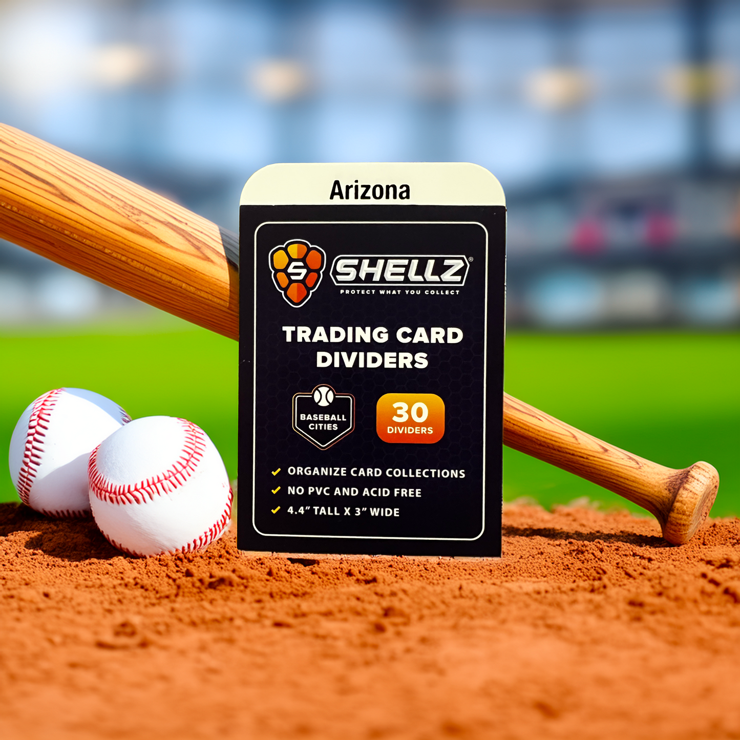 Trading Card Dividers 4.4"x3" - Baseball Cities