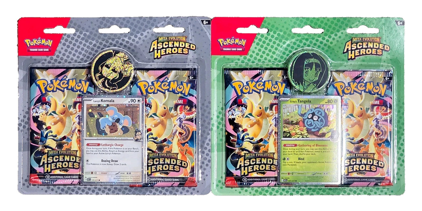 Pokemon Mega Evolution Ascended Heroes Erika + Larry Bundle Pack